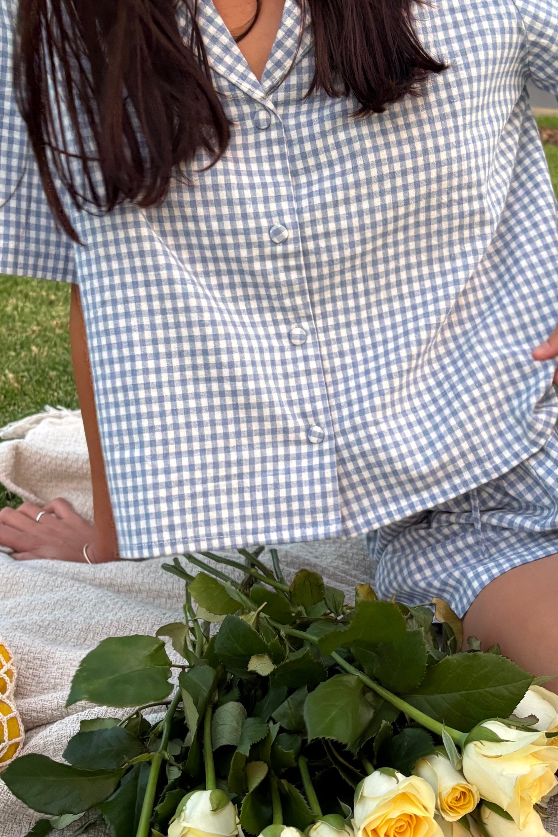 Blue Wren Cotton & Linen Pyjama Set | Simply Provincial Sleepwear Australia
